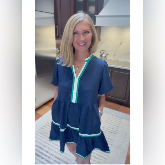 NWT NAVY BLUE BABYDOLL DRESS-S - Picture 7 of 14